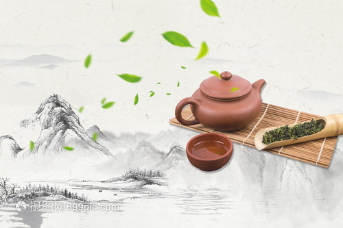 中國風茶背景與茶館文化
